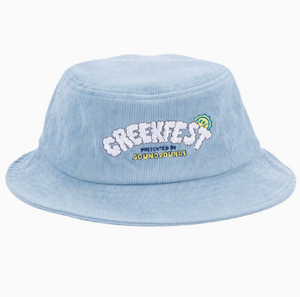 Creekfest Soundlounge Embroidered Corduroy Bucket <b>Hat</b> Vintage Casual Sun <b>Hat</b> for Men Women Outdoor Streetwear Fisherman Cap - Product Image 1