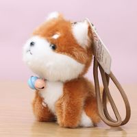 Porte-clés en peluche mignon en forme de chiot, pendentif de sac, poupée en peluche Shiba Inu Corgi, accessoire de sac à dos