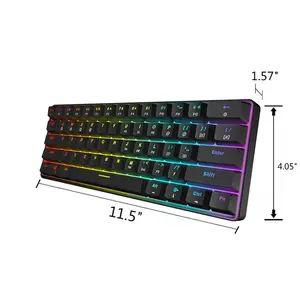 SKYLOONG GK61 61 키 게임용 기계식 키보드 USB 유선 RGB 백라이트 게이머 기계식 키보드 데스크탑 태블릿 노트북 <span class=keywords><strong>SK61</strong></span> - Product Image 4