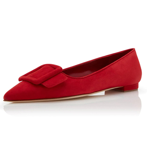 Eleganti <span class=keywords><strong>Ballerine</strong></span> Oversize con Fibbia in Camoscio, Punta Affusolata, Slip-on per Donne, Scarpe Classiche da Ufficio, Vendita all'Ingrosso OEM ODM - Product Image 3