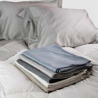 Ensemble de draps en bambou satiné 100% - Taies d'oreiller, drap supérieur et drap-housse