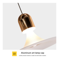 Luminaire suspendu au plafond en aluminium élégant en forme d'OVNI, hauteur réglable, LED 3000K, éclairage blanc chaud, accent moderne français