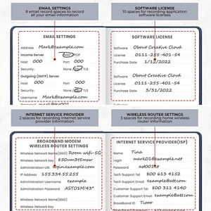 パスワードノートブック レタースタイルラベル 小型パスワード保管デバイス オフィスに適したインターネットログインパスワードリストノートブック - Product Image 5