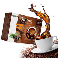 Café instantané minceur au chocolat, goût neutre, crème, amer, sucre, glutenine, collagène, poudre blanche, emballage en boîte