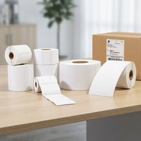 Étiquettes autocollantes en papier semi-brillant personnalisées 80x40 80x50 80x60 80x70 80x80 80x100, rouleaux d'étiquettes à transfert thermique pour expédition/entrepôt