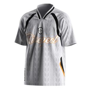 Camiseta de Fútbol Bordada con Cuello Polo en V y Material Termorregulador, Perfecta para Entrenamientos - Product Image 1