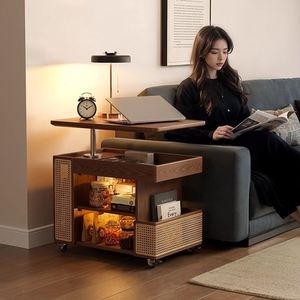 Winterwood Solid Wood Movable Coffee <b>Table</b> Height Adjustable With Storage For Living Room <b>Sofa</b> Side Use - Product Image 4