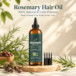 Olio per Capelli al Rosmarino con Spazzola Ergonomica per Massaggio Facilitato e Assorbimento Nutritivo del Cuoio Capelluto - Product Image 2