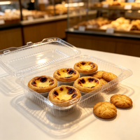 Factory Price High Quality Disposable for Dessert Fruit Bread Donut Cake Novelty Plastic PET Clear Containers Pastry Bread Boxes