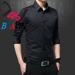 เสื้อเชิ้ตผู้ชายสีพื้น แขนยาว สไตล์เกาหลี ทรงเข้ารูป สำหรับฤดูใบไม้ร่วง เหมาะสำหรับใส่ทำงาน ธุรกิจ ให้ลุคหล่อ เท่ห์ ดูเป็นมืออาชีพ - Product Image 2