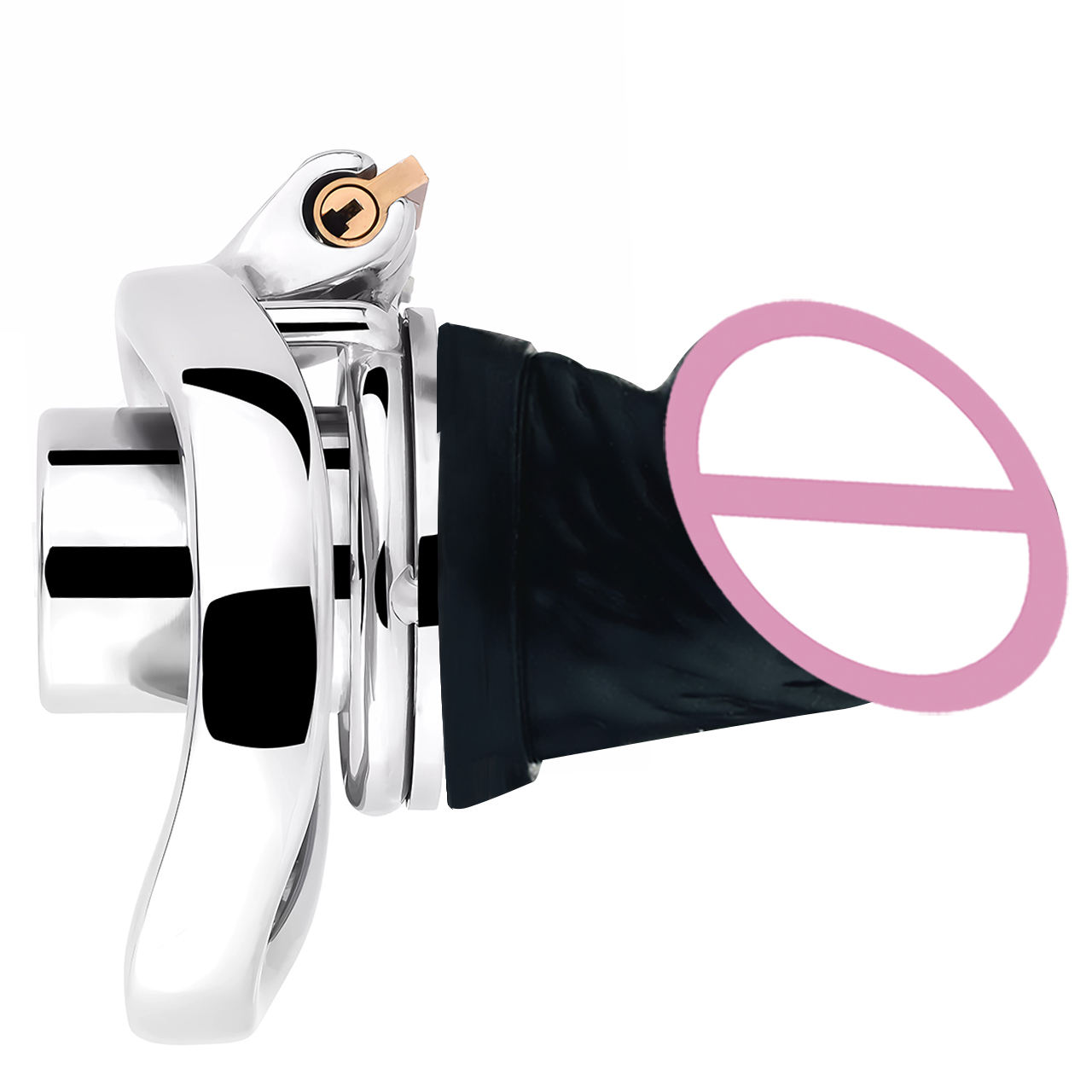 Cage à anneaux incurvée couleur argent + gode S