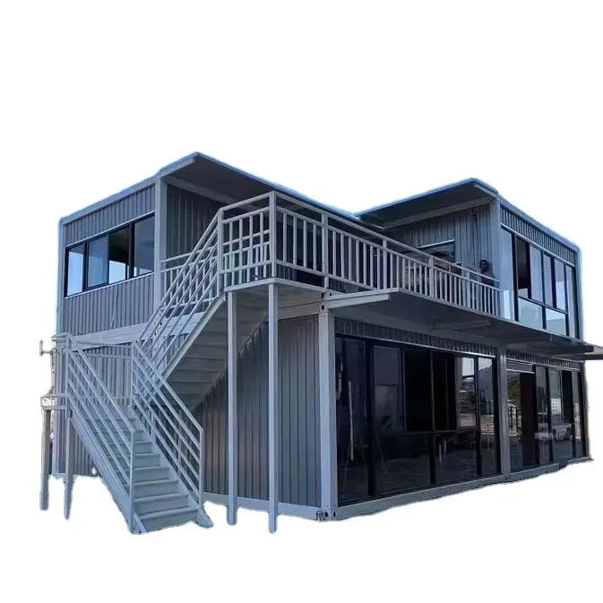 2024 sang trọng prefab hiện đại container nhà hai tầng ngôi nhà lớn gấp nhà tiền chế