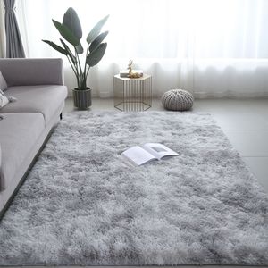 Home Decor Floor Area Handmade <strong>Grey</strong> White Color Fluffy Carpets <strong>Rugs</strong> for <strong>Bedroom</strong> Living Room - Product Image 1