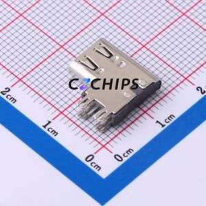 TYPE-C 6P CC-2.7 USB Connector Through hole Component (THT) Connector Type-C USB 3.1 Female Side Insert - Product Image 2