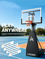 Support de panier de basket réglable avec système de levage mobile et coussinets de protection pour stades et compétitions – Fournisseur direct usine