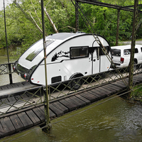 Ecocampor Petite caravane de camping Petite caravane de tourisme Mini caravane tout-terrain avec essieu simple