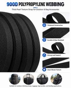 900D Heavy Duty Polypropylene PP Textured Woven <b>Webbing</b> Thick <b>Strap</b> for Outdoor Gear Bag Handle Belt Binding Accessories - Product Image 5