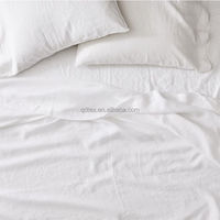 Housse de couette et taies d'oreiller en percale biologique, ensemble de literie en lin pur lavé, draps de lit pour hôtel