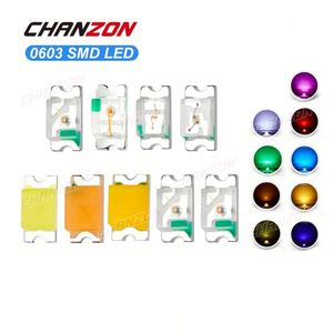 Chanzon 0603 1608 SMD ไฟ LED ปล่อยไดโอดชิปลูกปัดสีขาวอบอุ่นสีแดงสีเขียวสีฟ้าสีเหลืองสีส้มยูวีสีชมพู RGB Micro 3V SMT - Product Image 1