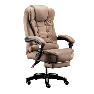 Chaise de bureau ergonomique en cuir PU, chaise de direction avec accoudoirs rembourrés rabattables, hauteur réglable, dossier haut, chaise de patron - Product Image 4