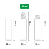 Bouteilles à roulettes d'huile essentielle de 15ml d'épaisseur, boule à roulettes en métal chromé, verre rechargeable, marron ambre, bouteille de parfum