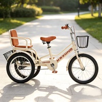 Tricycle pour enfants avec boîte de rangement arrière, double siège pour garçons et filles de 3 à 8 ans, vélo à pédales de grande taille en métal