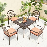 Bar Table à manger en aluminium 4 places chaises meubles balcon extérieur jardin fonte d'aluminium Table et ensemble de chaises