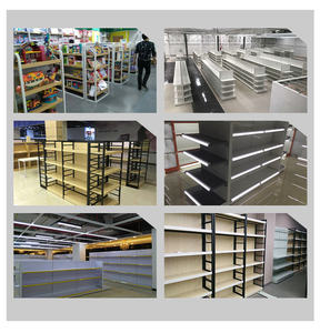 Rak Supermarket baja multilapisan, rak pajangan toko ritel kayu baja, rak makanan ringan - Product Image 6