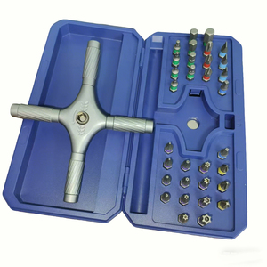 Jeu de clés à cliquet multifonctionnel JINKUN RS1 Style <span class=keywords><strong>34</strong></span>-en-1, tournevis magnétique, <span class=keywords><strong>clé</strong></span> à molette, étui de rangement, finition chromée, qualité industrielle - Product Image 1