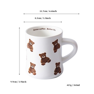 Korean-style Bear Mug High Aesthetic Value Creative Gift Porcelain Ceramic <b>Cup</b> Cartoon Pattern Personalized Custom Souvenir - Product Image 5