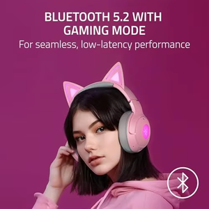Auriculares Inalámbricos Razer Kraken Kitty V2 BT RGB con Orejas de Gato Chroma RGB, Controladores de 5.2-40 mm, Micrófonos con Cancelación de Ruido - Product Image 6
