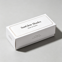 Boîte d'emballage personnalisée auto-érectible en carton pliable pour lunettes et lunettes de soleil, finition mate, impression UV, gaufrage à chaud argenté