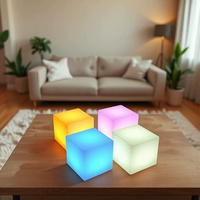 Chaise, table et tabouret LED rechargeables Infinity Cube pour discothèque, meubles décoratifs pour l'extérieur et le salon
