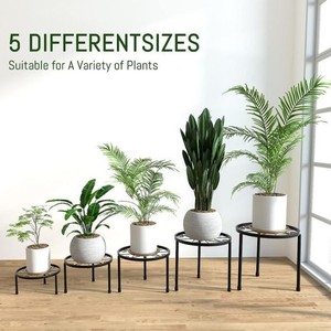 <span class=keywords><strong>Support</strong></span> de pot de fleurs moderne en métal forgé au carbone, ensemble de 5 pièces, écologique, pour plantes d'intérieur et d'extérieur - Product Image 3