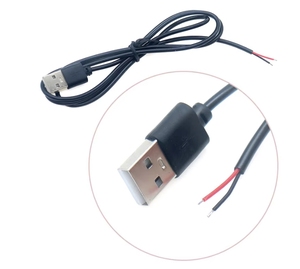 Commercio all'ingrosso 5V USB 2.0 un maschio per aprire spogliato nudo 2pin fili End Pigtail USB C cavo di ricarica per luce LED - Product Image 4