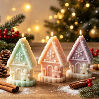 Moule en silicone 3D en forme de maison en pain d'épices pour bougies, facile à démouler pour la fabrication de bougies DIY, décoration de Noël pour la maison, personnalisation du logo disponible