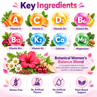 Comprimés multivitaminés pour femmes d'âge mûr, formules d'usine OEM ODM sous marque privée, vitamines, minéraux, nutrition quotidienne, complément alimentaire