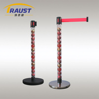Traust Barrière de filetage rétractable en plastique avec tube transparent et sangles de fixation, pour la gestion de foule