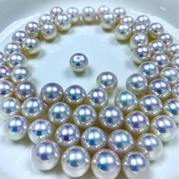 Perles d'eau douce naturelles de qualité supérieure, type Edison, effet miroir Aurora Saiao, blanches, en vrac, semi-finies, vente en gros pour l'art des ongles, qualité AAAAA