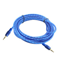 Câble audio stéréo 3,5 mm avec blindage tressé, gaine en PVC, mâle-mâle, cordon AUX pour haut-parleur de voiture, casque, MP3, smartphone