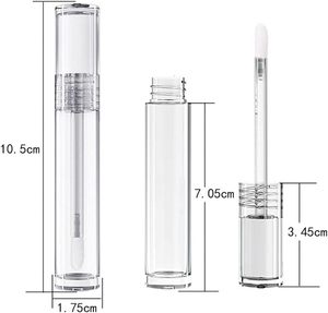 Trend Wholesale Cylinder 4ML Lip Gloss Tube ABS Empty Transparent Liquid <b>Lipstick</b> Container Wand Brush <b>Customized</b> Color Logo - Product Image 3