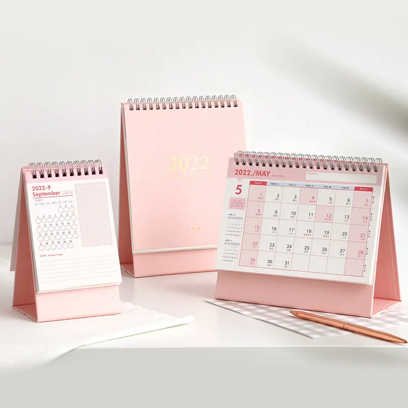 Promotional Custom 2022 Home Office Table Desk Calendar Custom Printing Design 2023 Table Desk Calendar