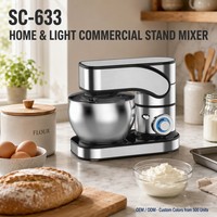 Batteur sur socle de grande capacité 10L, 2000W, pour la maison et les cuisines commerciales, avec crochet pétrisseur, fouet, écran tactile LED, 12 vitesses