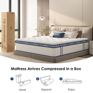 Queen Size Foam <b>Mattress</b> 12 Inch Individually Pocketed Innerspring Medium Firm Bedroom Home Furniture - Product Image 5