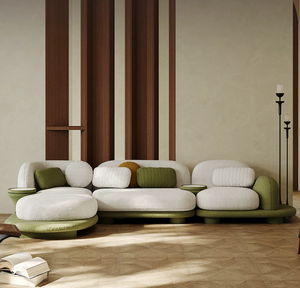 Divano Sezionale in Legno di <span class=keywords><strong>Design</strong></span> Italiano 2026, Set Componibile per Appartamenti Grandi e Piccoli, Combinazione Angolare, Forma Speciale, Imbottitura in Spugna - Product Image 4