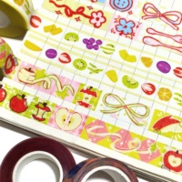 Ruban Washi Pailleté Coloré à Motifs Fruités pour Scrapbooking, Journalisation, Décoration de Planners et Emballage Cadeau
