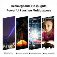 Lampe torche multifonctionnelle rechargeable à double source lumineuse avec feu arrière rétractable
