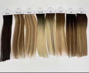 B8 # Brown Blond Ombre Fishnet European Hair Toppers para el cabello <span class=keywords><strong>de</strong></span> las mujeres Tupé <span class=keywords><strong>Rubio</strong></span> Integración Postizo - Product Image 4