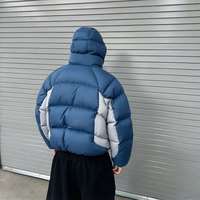 Veste matelassée à capuche pour homme, coupe-vent, imperméable, rembourrée de duvet, col montant, vêtements d'extérieur d'hiver classiques