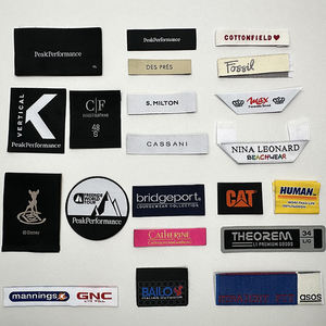 ป้ายผ้าทอสีแดงเข้ม,ป้ายเสื้อผ้าแฟชั่นดีไซน์ทันสมัยมีหลายสี - Product Image 2